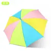 Guarda-chuva Infantil Atacado Cabo Curvo Cor Arco-íris Guarda-chuva Infantil com Estojo à Prova d'Água Jardim de Infância Uso Duplo para Sol e Chuva Guarda-chuva Infantil