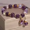 Nuevo Celebridad de Internet Amuleto de Amatista Natural Antigua Flor de Cinco Hojas Pulsera Pulsera de Gotas de Agua Mori Regalo de Novia para Tanabata
