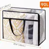 Saco de armazenamento de colcha de grande capacidade transfronteiriço, bolsa de mão para roupas, dobrável, saco de PVC grosso, à prova d'água, à prova de umidade, saco organizador