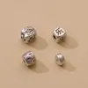 Venta al por mayor Plata Pura 99% Plata Dura 3D Cuentas Sueltas Estilo Chino DIY Cuentas Sueltas Accesorios de Plata de Ley Cubo Dados Cuentas Espaciadoras de Alegría Cuentas para Hilo