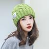 Estilo Celebridad de Internet Color Sólido Hilo Retorcido Gorro de Lana para Mujer Otoño e Invierno Estudiante Pareja de Moda Cálido Gorro Tejido Coreano Versátil
