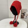Chapéu de Tricô Mini Yang para Proteção Auricular Infantil Outono e Inverno à Prova de Frio Quente Grande Circunferência da Cabeça Chapéu Lei Feng Personalizado Chapeuzinho Vermelho