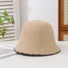 Gorro de Punto de Moda Sencillo Estilo Coreano para Otoño e Invierno para Mujer, Artístico, Hace que la Cara Parezca Más Pequeña, Gorro de Lana con Borde de Encaje, Sombrero de Pescador Plegable
