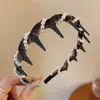 Nova Faixa de Cabelo de Veludo com Contas Onduladas Coroa Alta Antiderrapante Dentada Faixa para Lavar o Rosto Grampo de Cabelo Elástico de Cabelo Acessório de Cabelo Venda por Atacado