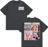 Camiseta Cover de Turnê de Álbum da Cantora Ariana Grande Moda Masculina e Feminina Estética Camiseta de Manga Curta Algodão Casual