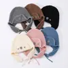 Nuevo Gorro Cálido de Lana para Otoño e Invierno, Gorro de Punto Versátil con Protección para los Oídos, Circunferencia de Cabeza Grande, Cara Pequeña, Gorro de Piloto Ajustable