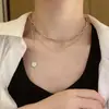 Un estilo helado de moda nueva pieza redonda cadena de borlas collar cadena para clavícula para mujer ins nicho todo partido cadena para el cuello