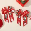 Faixa de Cabelo Canelada com Estampa de Natal e Laço Presilha para Cabelo Conjunto de 2 Presilhas Laterais Festa de Festival Infantil Fantasia Acessórios de Cabelo 3708