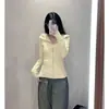 Sudadera Rosa para Mujer Primavera y Otoño 2025 Nueva Ajustada a la Cintura con Capucha Ropa de Yoga Top Corto para Hombres Pequeños