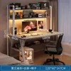 Mesa de computadora con tablero perforado para el hogar, escritorio sencillo, mesa con estantería integrada, mesa de estudio para secundaria, escritorio para dormitorio pequeño