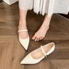 6318-5 Sapatos Femininos Internos que Aumentam a Altura com Salto Anabela, Bico Fino, Sola Reta, Versáteis, Simples, Casuais Sapatos Internos que Aumentam a Altura para Mulheres