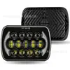 Luz de Trabajo 60W Cuadrada 7 Pulgadas Wrangler 13 Perlas Luna Faro Modificado para Vehículo Todoterreno Faro de Motocicleta