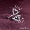 Anillo Abierto en Forma de Corazón Estilo Coreano Femenino Huitan Microincrustado con Circonita Anillo de Moda Anillo Dulce y Lindo