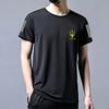 Camiseta de manga curta de malha de seda gelada masculina verão solta gola redonda tamanho grande camiseta casual masculina para todos os jogos na moda