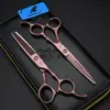 Tijeras de Peluquería Shenxingzhe Gm54 de 6.0 pulgadas Acabado Pintado Oro Rosa Mango de Bambú Tijeras Rectas Tijeras Entresacadoras