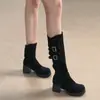 Imprescindibles para Niñas Otoño/Invierno 2026 Zapatos para Uso Diario, Citas y Commute con Tacón Grueso Apilado y Suela Gruesa Estable con Detalle de Hebilla