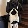 Bolsa Tote Grande de Viagem Transfronteiriça para Mulheres 2025 Primavera e Verão Nova Estilo Coreano Bolsa de Ombro de Algodão Moda Bolsa Transversal