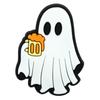 Serie de Halloween Zapatos de Agujeros Fantasma Blanco Hebilla de Zapato de Flor Pegamento Suave de PVC DIY Extraíble Zapato de Jardín Hebilla Decorativa
