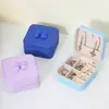 Bolsa de Almacenamiento de Joyas con Cremallera Mini de Piel Sintética Portátil Estilo Coreano Lazo Personalizado Accesorios de Viaje Bolsa Pequeña para Joyas