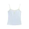 Camisola Elegante para Niña con Bloques de Color y Botones, Dulce y Picante, Nueva Moda de Verano Versátil Ajustada Top Corto