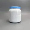 Recipiente de Pó Gorduroso Azul 1000g Pet Grande Capacidade Pote de Pó Branco à Prova de Luz Recipiente de Pó de Boca Larga 300g