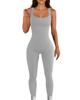 Amazon Macacão Feminino Europeu e Americano de Outono e Verão Fio Gola Quadrada Levanta Quadril Slim Sexy Yoga Esportivo Manga Comprida Manga Curta