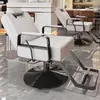 Silla de Salón Reclinable con Altura Ajustable para Cortes de Cabello, Giratoria y Adecuada para Teñido de Cabello, Hecha de Acero Inoxidable