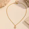 Collar Transfronterizo de Acero Inoxidable 316, Cadena para Suéter de Lujo Ligero de Alta Gama con Colgante de Gota de Agua Tachonado de Diamantes, Cadena para Clavícula, Accesorio para el Cuello de Acero de Titanio