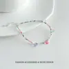 Pulsera de Pulsera de Cuentas de Cristal Plateadas Coloridas Estilo Coreano para Mujer, Pulsera de Vidrio Dopamina de Nicho de Gama Alta