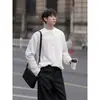 Camiseta de Manga Larga Texturizada Estilo Retro Americano Old Money de Nasa para Hombre, Camisa Básica Simple Suelta de Cuello Redondo para Primavera