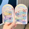 5 Pasadores Infantiles Dulces Montados en Tarjeta, Pinzas para el Cabello de Dibujos Animados Súper Lindas, Pinzas Laterales de Princesa, Pinzas para Flequillo de Colores Dulces de Hada