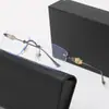 Nuevo estilo metal pata cruzada crostar moda sin marco liso gafas hombres y Mujeres Negocio artístico miopía armazón de gafas ópticas