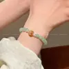 Nuevo Pulsera de Piedra Natural Estilo Chino con Cuentas de Plata Rota para Mujer Verano Nuevo Pulsera Apilable de Gama Alta Pulsera