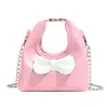 Bolso Infantil Transfronterizo 2026 Nuevo Modelo Dulce Nicho Lazo Media Luna Bolso de Mano para Niñas Elegante Bolso Cruzado con Cadena