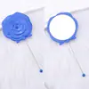 Espejo Pequeño de Flor Rosa Retro Estilo Europeo con Cuentas DIY, Espejo de Maquillaje de Belleza, Espejo de Mango, Espejo Portátil para Retoques de Maquillaje