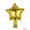 Globo de Papel de Aluminio de 5 Pulgadas con Forma de Corazón Pequeño Corazón de Melocotón Corazón de Amor Estrella de Cinco Puntas Decoración para Bodas Festivales Fiestas Suministros para Arreglos