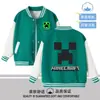 Chamarra de ropa de Minecraft para niños, chamarra de béisbol Creeper, ropa infantil de manga larga para primavera y otoño, moderna