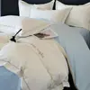 Transfronterizo Todo Algodón Algodón de Fibra Larga Dos Tonos Juego de Cuatro Piezas Bordado Lujo Ligero Ropa de Cama Estilo Simple Uso en el Hogar Modelo Adulto Venta al por Mayor