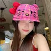 Gorra de Béisbol de Ala Plana con Estampado a Cuadros de Gatito Estilo Y2K Sexy Versátil Gorra con Visera Ancha Sombrero Pequeño que Muestra la Cara para Mujer