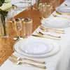 Faca, Garfo e Colher de Plástico Estilo Ocidental Banhados a Ouro Rose e Prata para Bolo de Banquete de Casamento, Garfo de Plástico, Talheres, Sobremesa