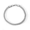 Pulsera Cubana de Acero Inoxidable Hip-Hop Transfronteriza, Pulsera Pulida por Ambos Lados, Pulsera de Acero de Titanio Estilo Punk de Alta Gama para Hombres y Mujeres