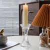 Estilo Nórdico Transparente Retro Cristal Cintura Pequeña Portavelas de Vidrio Adornos Decoración Mesa de Comedor Modelo Soportes para Velas Props