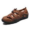 Zapatos de Hombre Sandalias de Cuero para Hombre Verano Huecos Transpirables Zuecos Antideslizantes Resistentes al Desgaste Zapatos de Exterior Cuero Suave Casuales Zapatos de Hombre