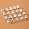 Contas espaçadoras de flor de cerejeira banhadas a cobre com prata espessa, contas da sorte, acessórios para joias feitas à mão, materiais para colares e pulseiras atacado