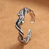 Anillo vintage de madera flotante artesanal antiguo para hombre y mujer, mismo estilo, apertura ajustable, anillo de moda viento frío