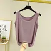Regata de Modal Feminina Verão Nova Tamanho Grande Solta Sem Mangas Camisa Base Top Camiseta Regata Fina
