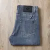 Verão 2022 novo jeans azul escuro fino de ganga lavado alta qualidade marca grande moda jovem casual reto masculino