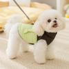 Chaleco de tracción con costuras de moda y colores contrastantes para perros pequeños y gatos, de dos patas, sin mangas, ropa de otoño para mascotas.