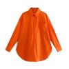 Otoño Europeo y Americano Ins Estilo Europeo y Americano Pantalones con Bolsillo de Solapa de 14 Colores Camisa Básica de Manga Larga para Mujer