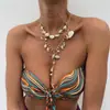 Collar transfronterizo europeo y americano estilo vacacional con perla y concha de caracol estilo playa océano cadena de clavícula de aleación nicho
